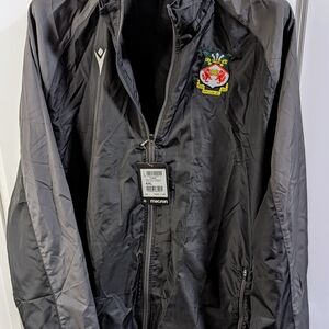 MACARON Black Windbreaker with Full-Length Zipper and Standing Collar